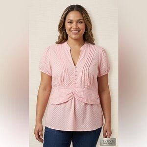 Cato Pink Polka Dot Blouse